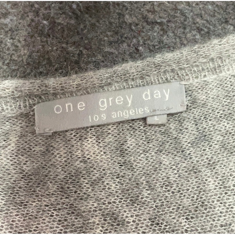 One Grey Day Alpaca Merino Wool Blend Back Cutout Sweater Gray Size L - Picture 5 of 12